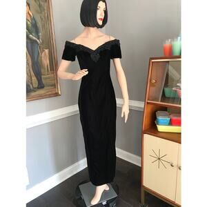 Vintage 1990s Rampage Black Cocktail Dress Size 3 Y2K Evening Gown Retro